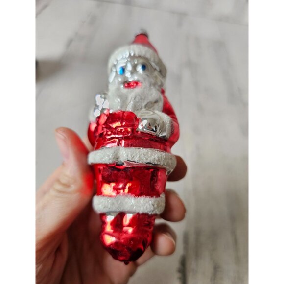 Antique West Germany Santa Mercury glass bag ornament Xmas tree - Picture 10 of 11